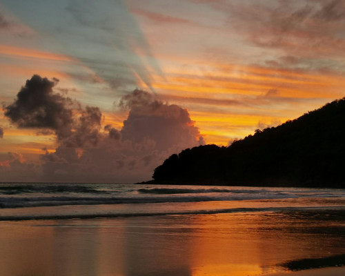 Coucher de soleil, plage de phuket